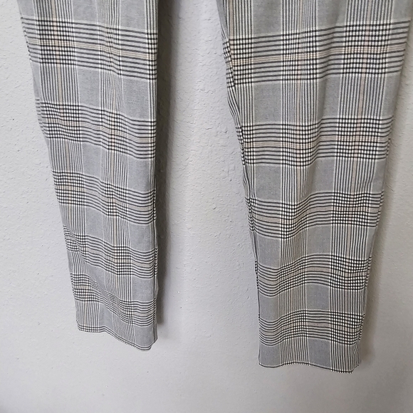 H&M Womens S‎ Small Plaid Trouser Pullon Dress Pants Elastic Waist Comfy Career - Picture 3 of 12